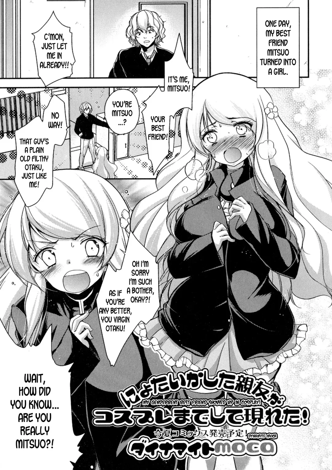 [Dynamite Moca] Nyotaika Shita Shinyuu ga Cosplay made Shite Arawareta! | My Genderbent Best Friend Showed Up in Cosplay! Fhentai - Page 1