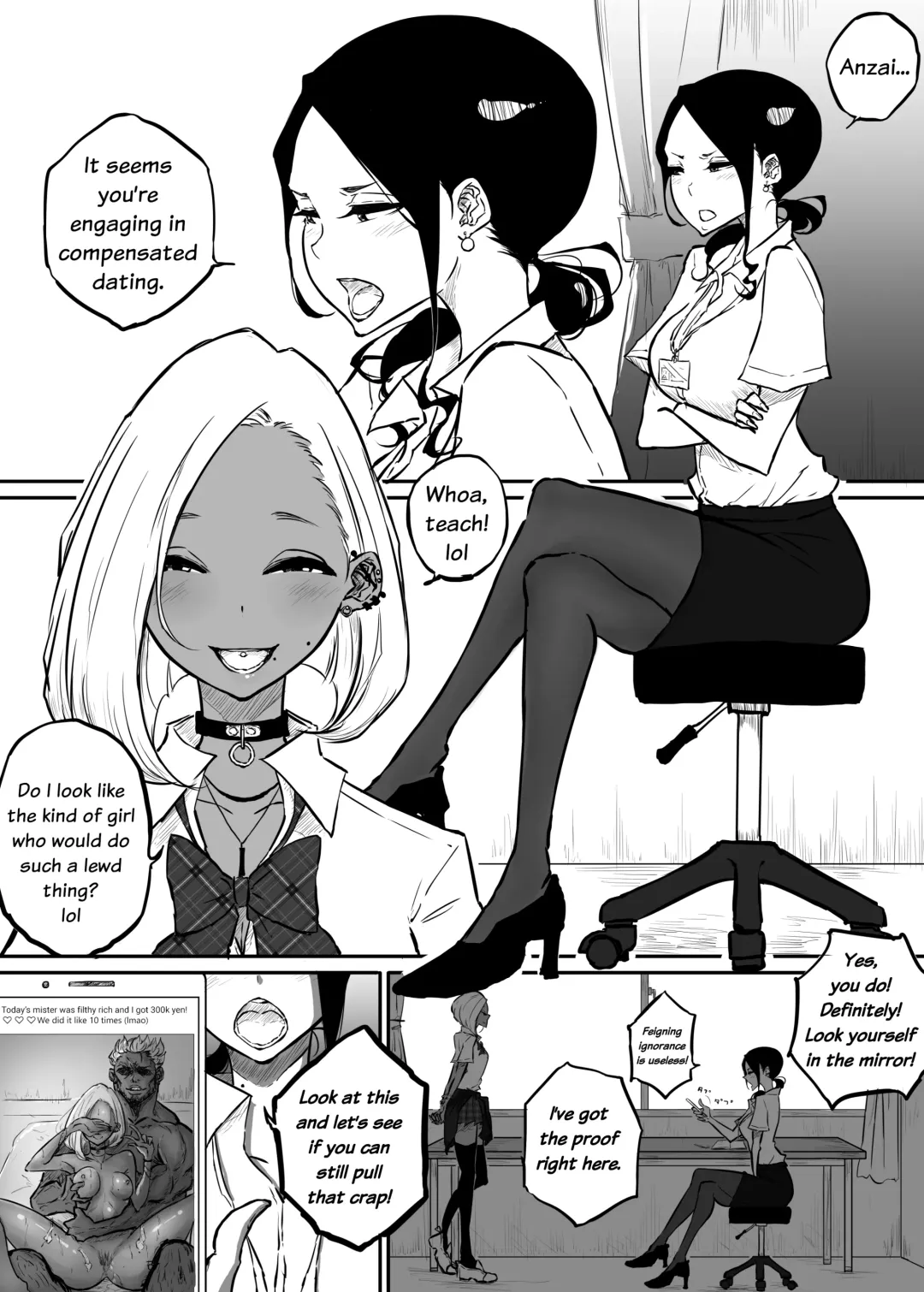 [Pandacorya] Sparta Sensei ga Oshiego no Bitch Gal ni Ecchi na Koto Sareru Hanashi | The Story of a Strict Teacher Who Got Fucked by Her Gyaru Bitch Student Fhentai - Page 4