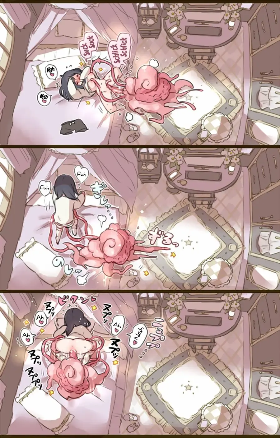 [Mamaloni] Ouchi de Yaru Koto Nai node Shokushu Shoukan Shite Ecchi ni Fukeru Mahou Shoujo | A Witch Who Can't Have Sex At Home Decides To Summon Some Tentacles Instead Fhentai - Page 2