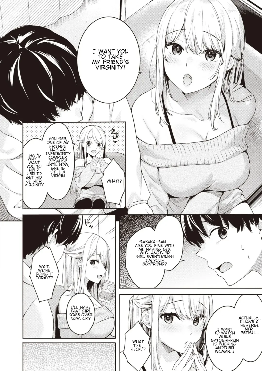 [Bekotarou] Shojo to Kanojo to Netorare to | The Virgin, the Girlfriend, and NTR Fhentai - Page 4