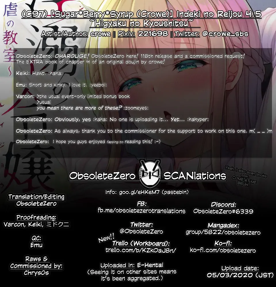 [Crowe] Indeki no Reijou 4.5 ~Higyaku no Kyoushitsu~ | Obscene Lady 4.5 ~Classroom of Agony~ Fhentai - Page 19