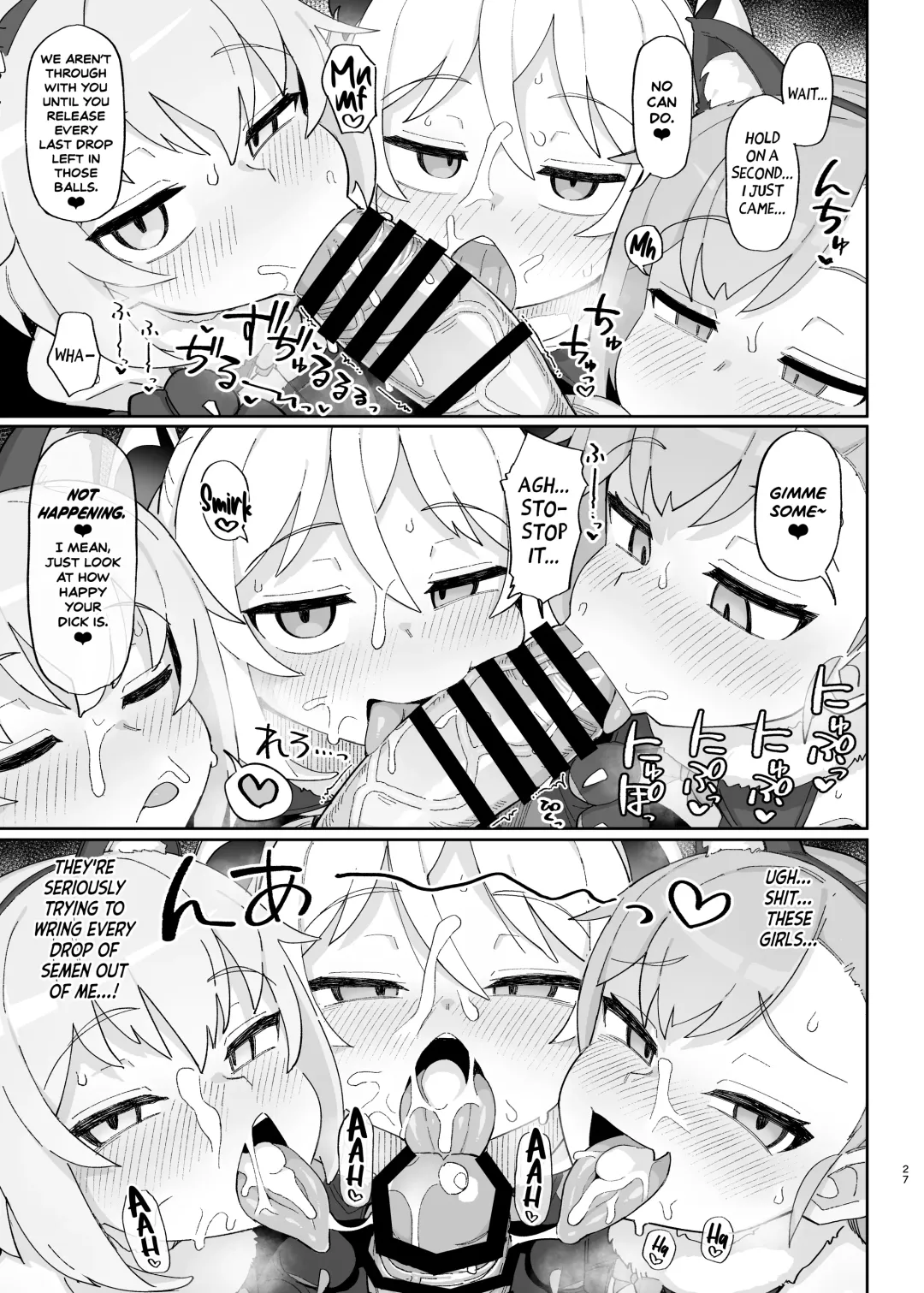 [Wagashi] Mesugaki Succubus-tachi ni Shiboritorareru Hon | A Book About Some Bratty Little Succubi Wringing You Dry Fhentai - Page 27