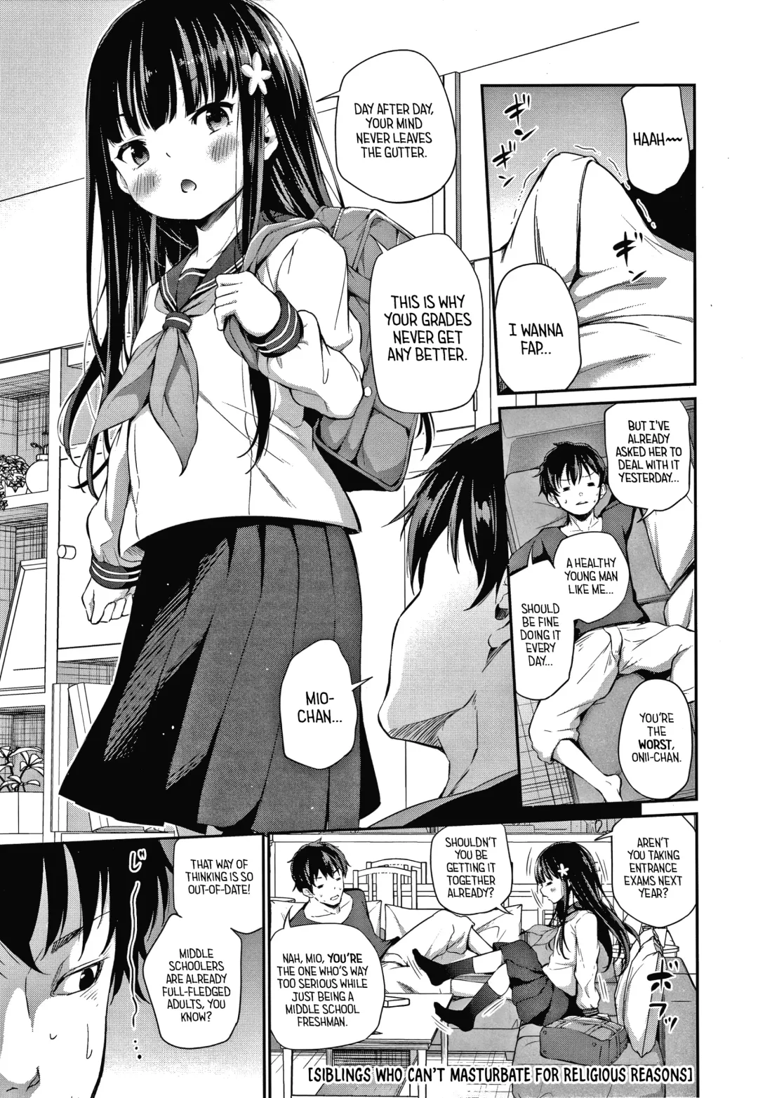 [Airandou] Shuukyoujou no Riyuu de Onanii Dekinai Kyoudai | Siblings Who Can't Masturbate For Religious Reasons Fhentai - Page 1