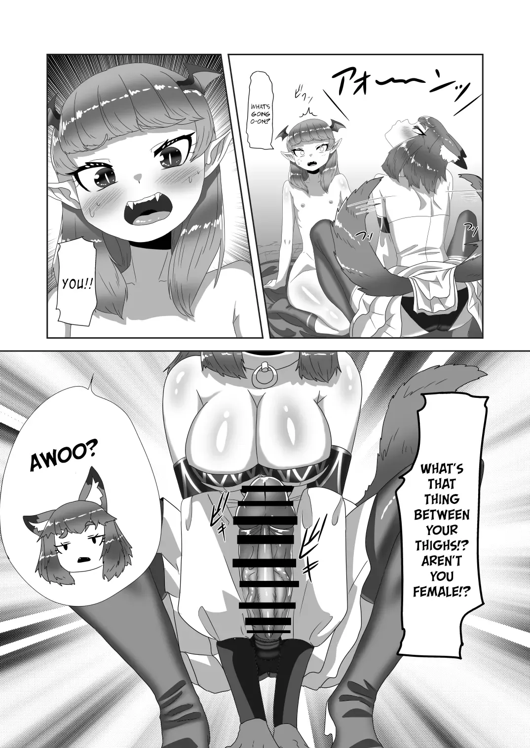 [Apacchi] Shota Kyuuketsuki to Ikenie no Futanari Ookamihime | Vampire Shota and Sacrificial Futanari She-Werewolf Fhentai - Page 18