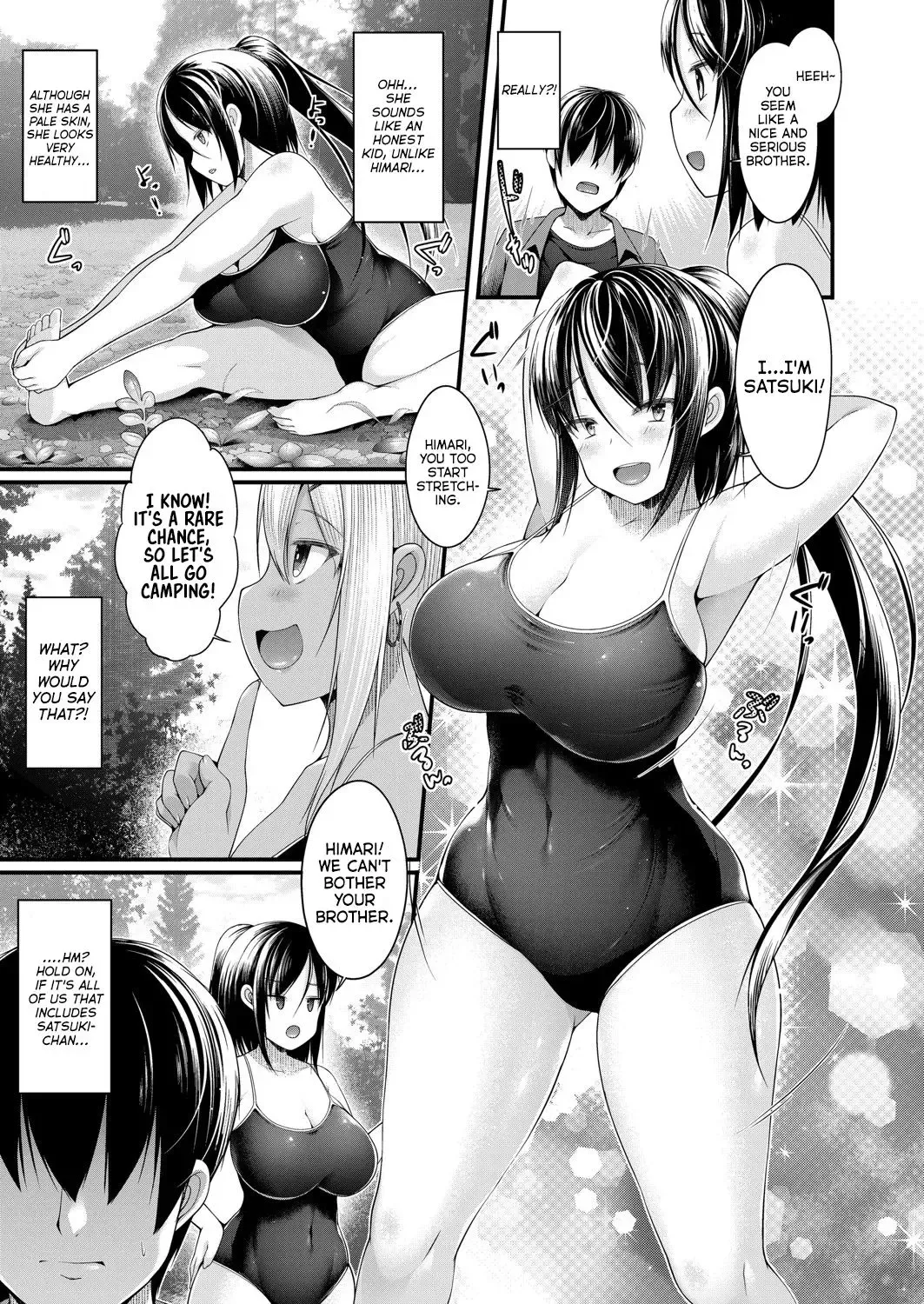 [Kotoba Ai] Hitori Camp o Shite itara Kuro Gal JK na Imouto to Imouto no Tomodachi ga Rannyuu shite kita Kekka Zenpen Fhentai - Page 7