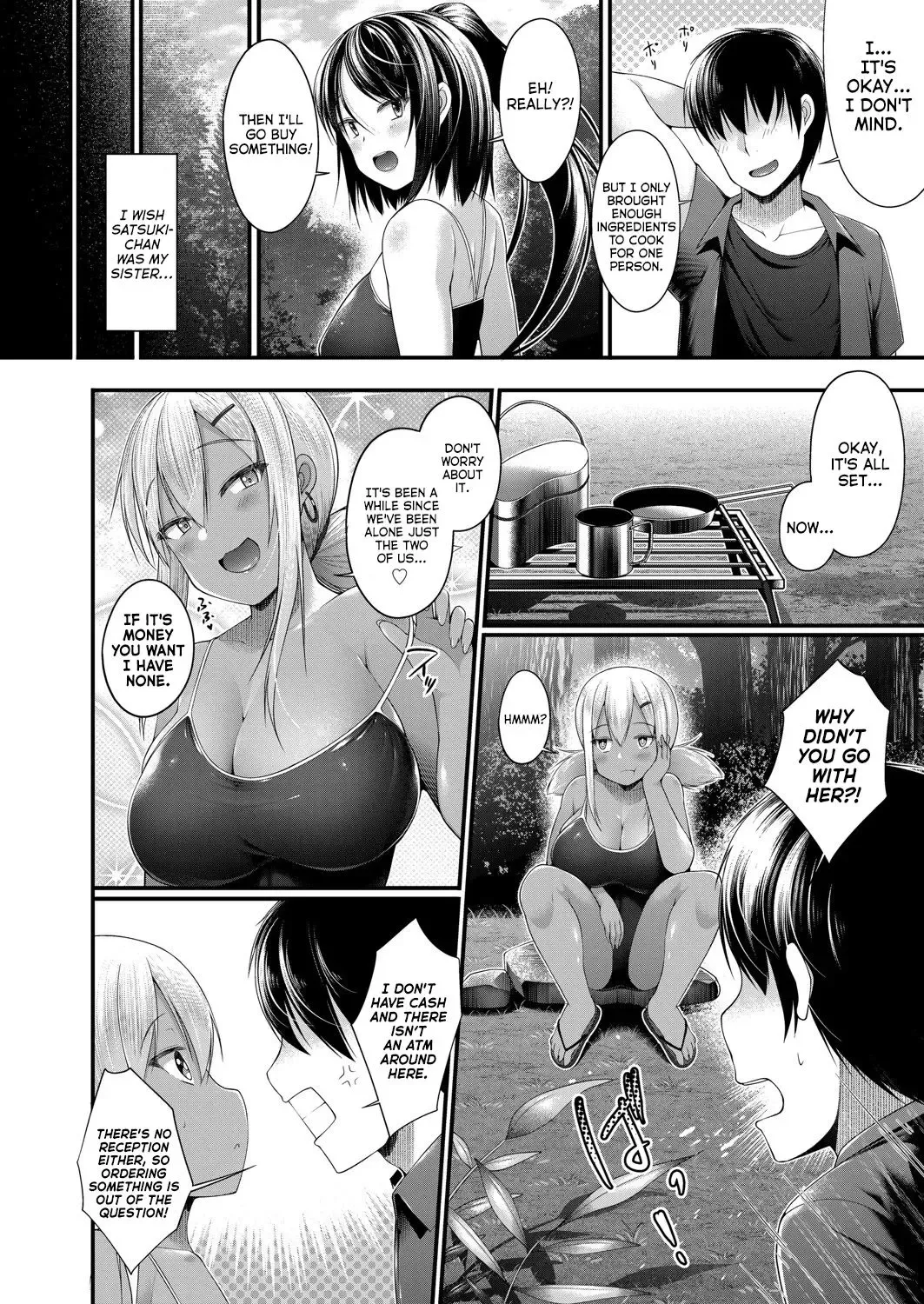 [Kotoba Ai] Hitori Camp o Shite itara Kuro Gal JK na Imouto to Imouto no Tomodachi ga Rannyuu shite kita Kekka Zenpen Fhentai - Page 8