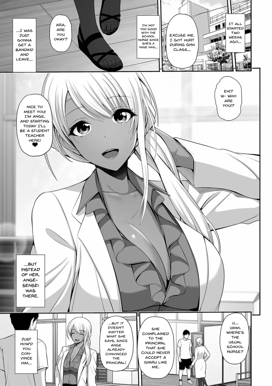 [Toba Yuga] Kuro Gal Hokeni Jisshuu Chu~! | Practical Lessons with a Black Gal Nurse Fhentai - Page 5