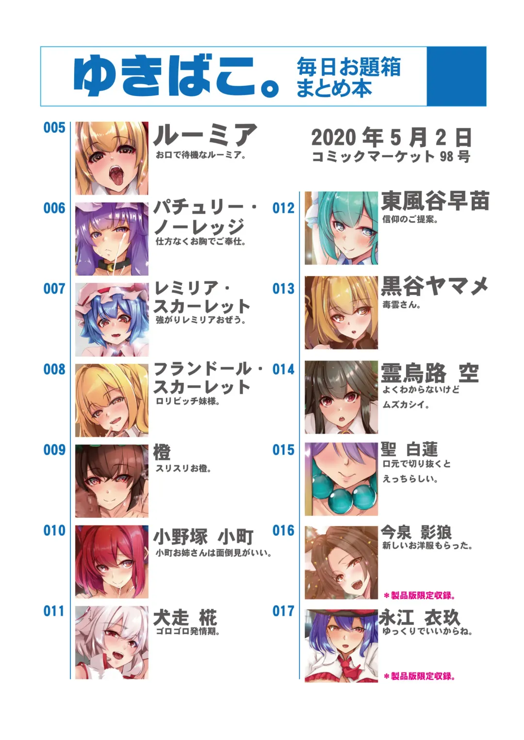 [Yukito] Yukibako - Mainichi Odaibako Matome Hon ~Comic Market 98~ Fhentai - Page 3