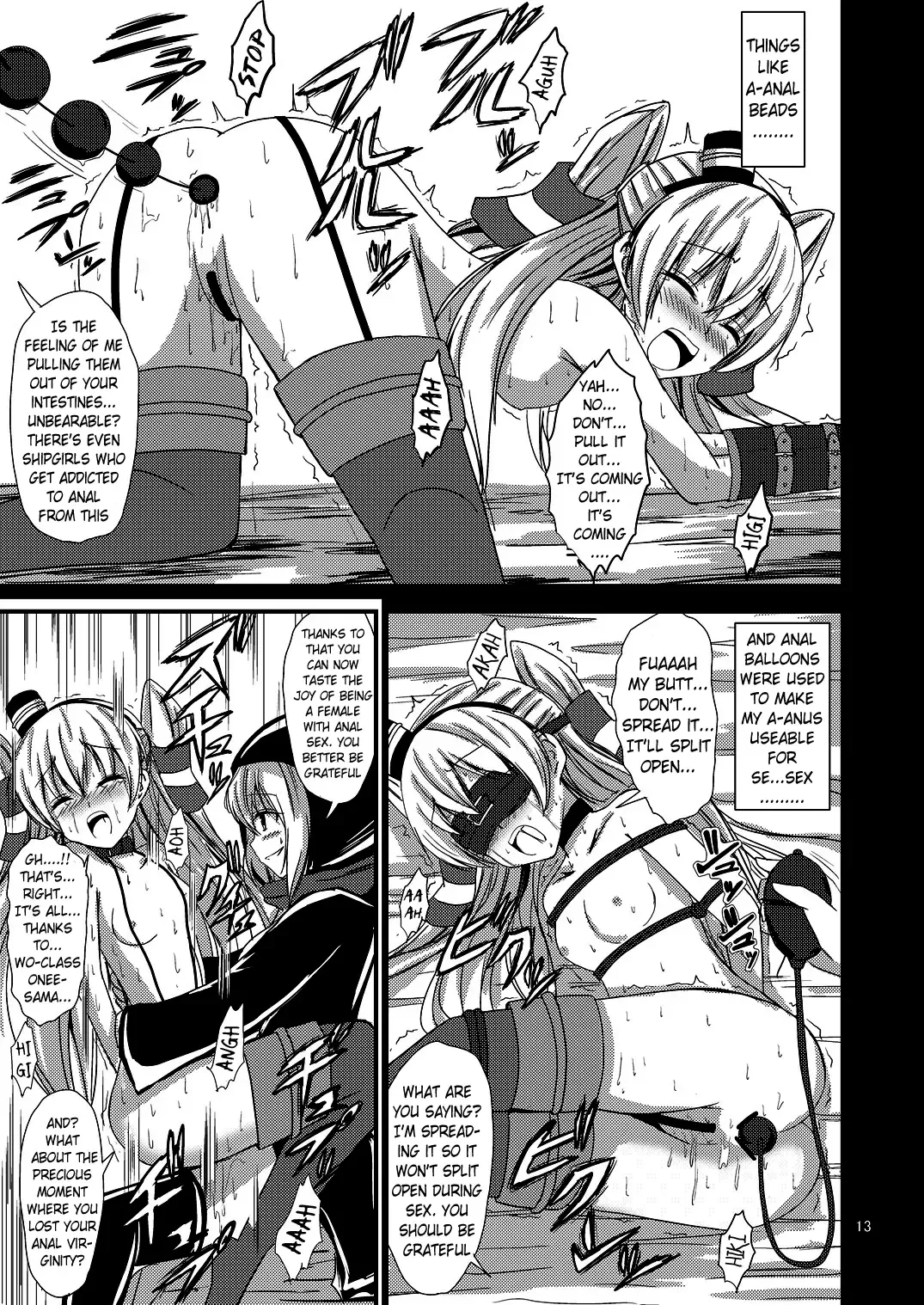 [Aikawa Ryou] Kuubo Wo-Kyuu-chan no Amatsukaze Yuri Dorei Choukyou ~Shuuchi 3P Choukyou Hen~ | Standard Carrier Wo-Class's Amatsukaze Yuri Slave Training ~Threesome Training~ Fhentai - Page 14
