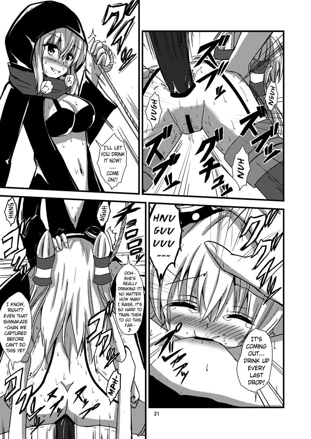 [Aikawa Ryou] Kuubo Wo-Kyuu-chan no Amatsukaze Yuri Dorei Choukyou ~Shuuchi 3P Choukyou Hen~ | Standard Carrier Wo-Class's Amatsukaze Yuri Slave Training ~Threesome Training~ Fhentai - Page 22