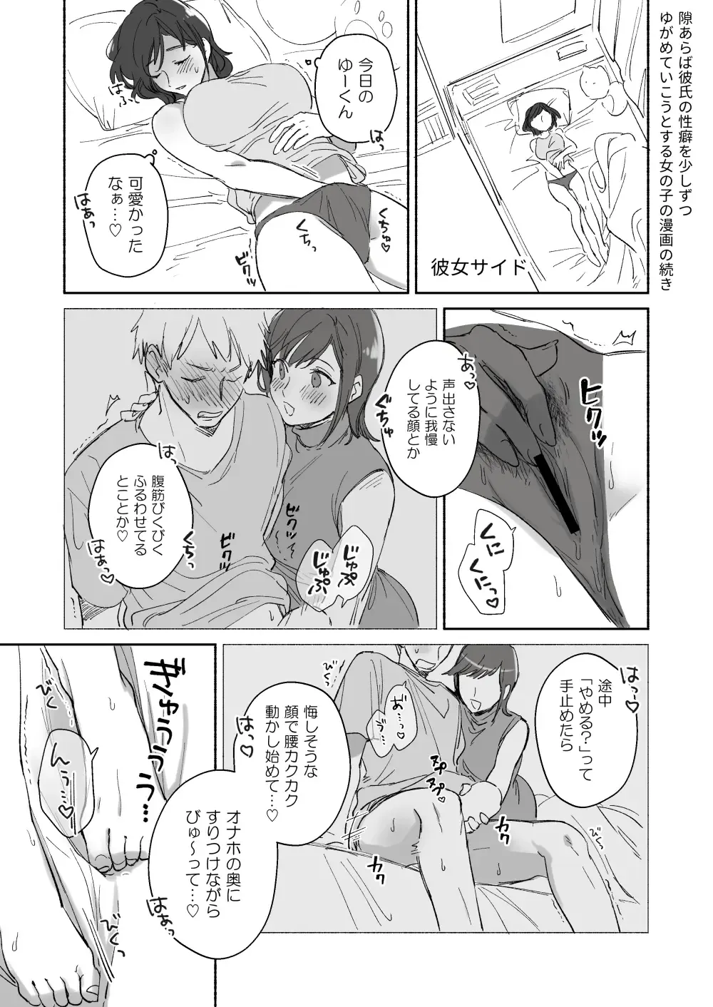 [Meeko] Suki Araba Kareshi no Seiheki o Sukoshizutsu Yugamete Ikou to Suru Onnanoko no Manga Matome + Jibun no Doujinshi no Onsei Shuuroku ni Ojama Sasete Itadaita Repo Manga Fhentai - Page 5