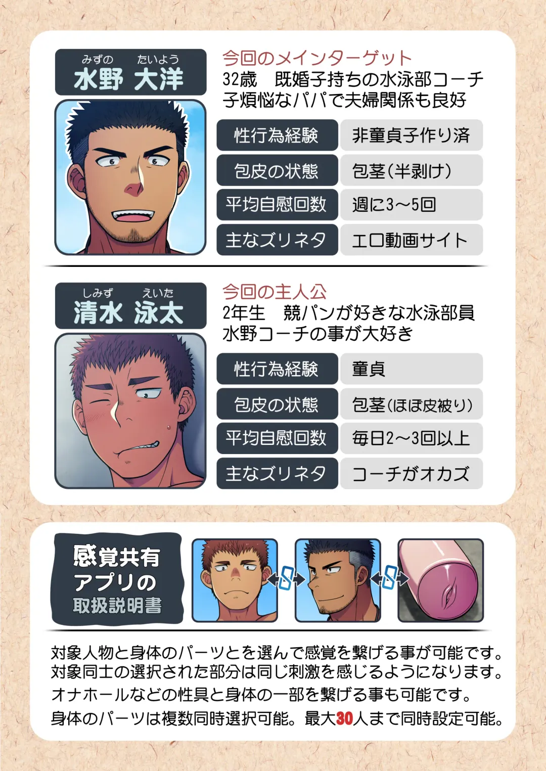 [Futase Hikaru] Seikan Link ~Kankaku Kyouyuu Appli de Suieibu no Coach to Ore no na Bubun o Tsunaide Shigeki Shite Mita. Fhentai - Page 5