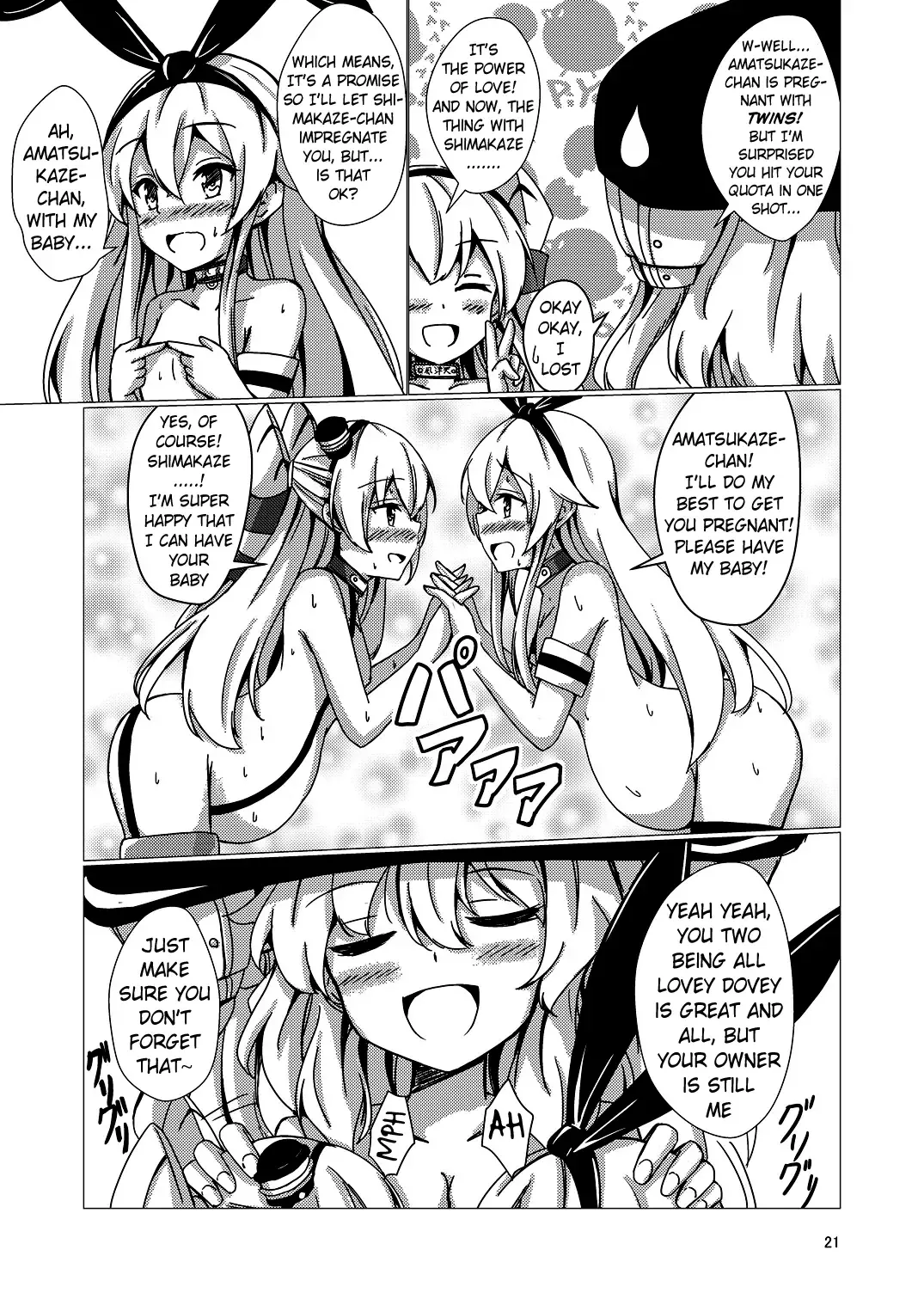 [Aikawa Ryou] Kuubo Wo-Kyuu-chan no Shimakaze Yuri Dorei Choukyou ~Kanketsuhen~ | Standard Carrier Wo-Class Shimakaze's Yuri Slave Training ~Final Chapter~ Fhentai - Page 22