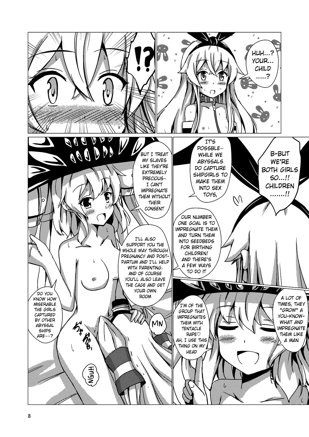 [Aikawa Ryou] Kuubo Wo-Kyuu-chan no Shimakaze Yuri Dorei Choukyou ~Kanketsuhen~ | Standard Carrier Wo-Class Shimakaze's Yuri Slave Training ~Final Chapter~ Fhentai - Page 9