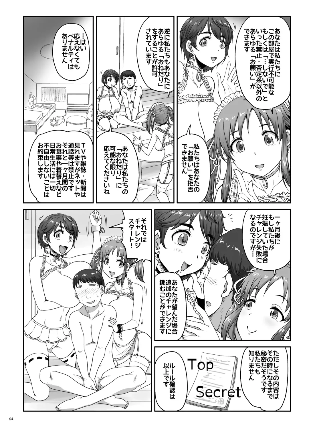 [Nozarashi Satoru] Shizuku to Airi no 1-kagetsu Dousei Challenge!! Fhentai - Page 4