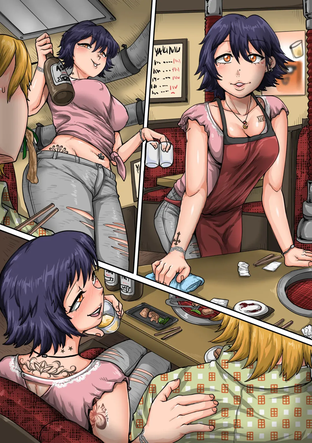 [Juna Juna Juice] Original Rakugaki: Yakiniku-ya no Shizuka-san Fhentai - Page 3