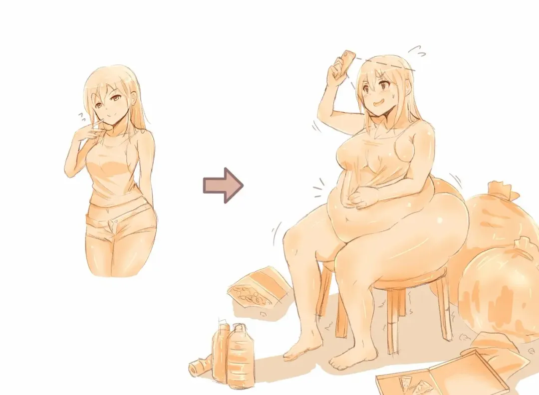 [Teruwo] 【肥満化あり】自粛中に激太りした先輩 Fhentai - Page 7