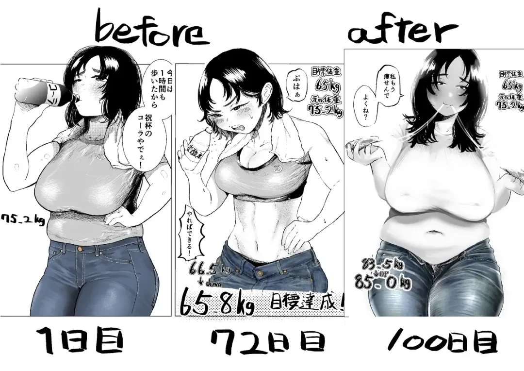 [Fukuhara Takaya] Ai Gains 10kg in 100 Days + Ai aims for 100kg Fhentai - Page 25