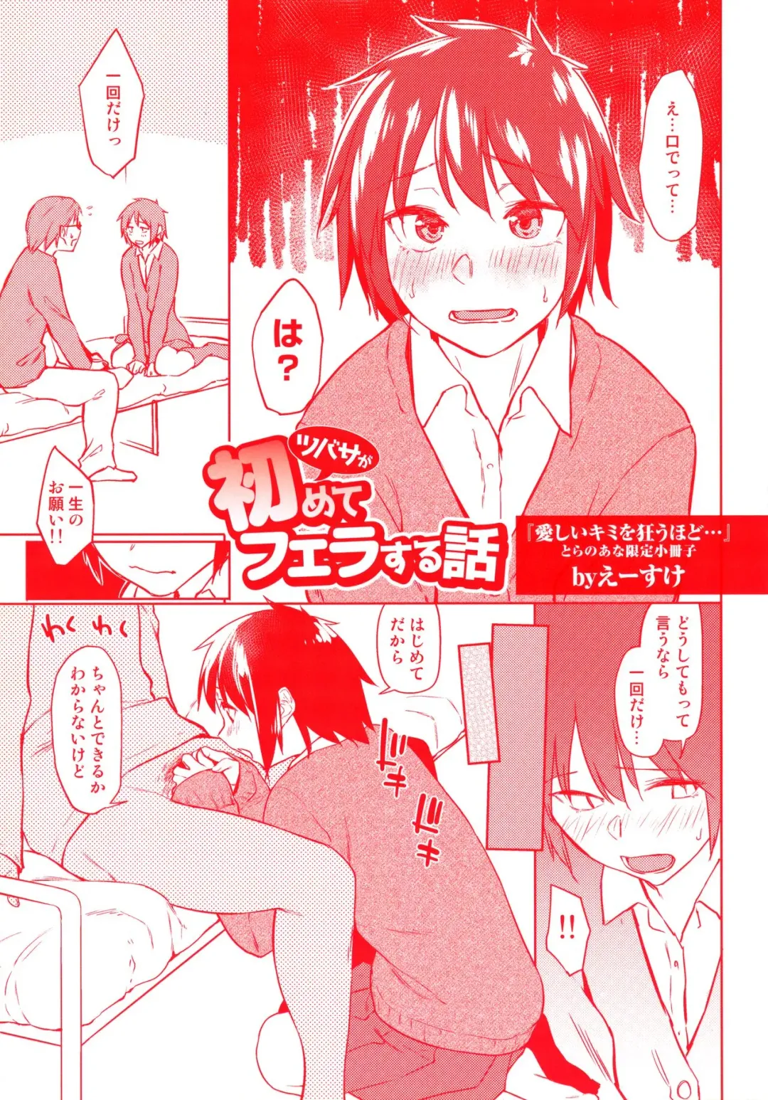 [Esuke] Itoshii Kimi o Kuruu hodo... Toranoana Gentei Shousasshi Tsubasa ga Hajimete Fella suru Hanashi Fhentai - Page 1