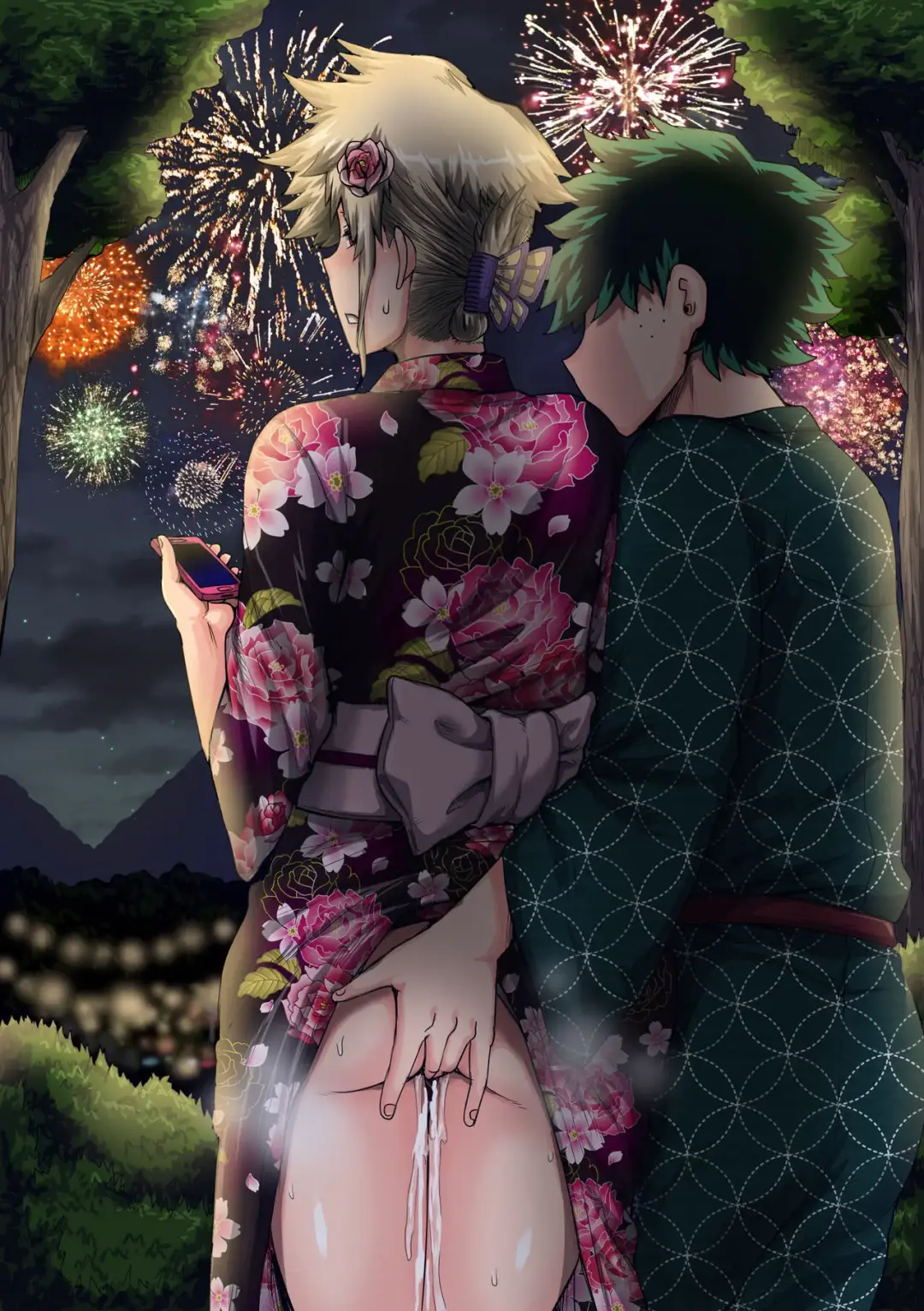 [Juna Juna Juice] Boku no Harem Academia Bakugou Mama to no Natsuyasumi "Chuuhen" Fhentai - Page 1