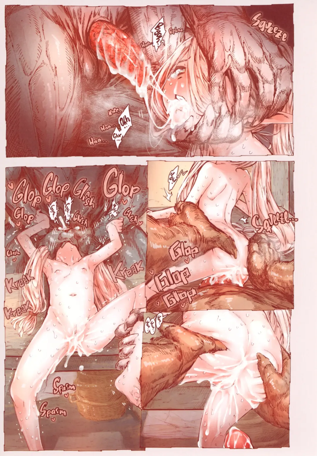 [Kyaradain] Chiisana Elf to Yaban na Juujin | The Little Elf and the Savage Beastmen (decensored) Fhentai - Page 38