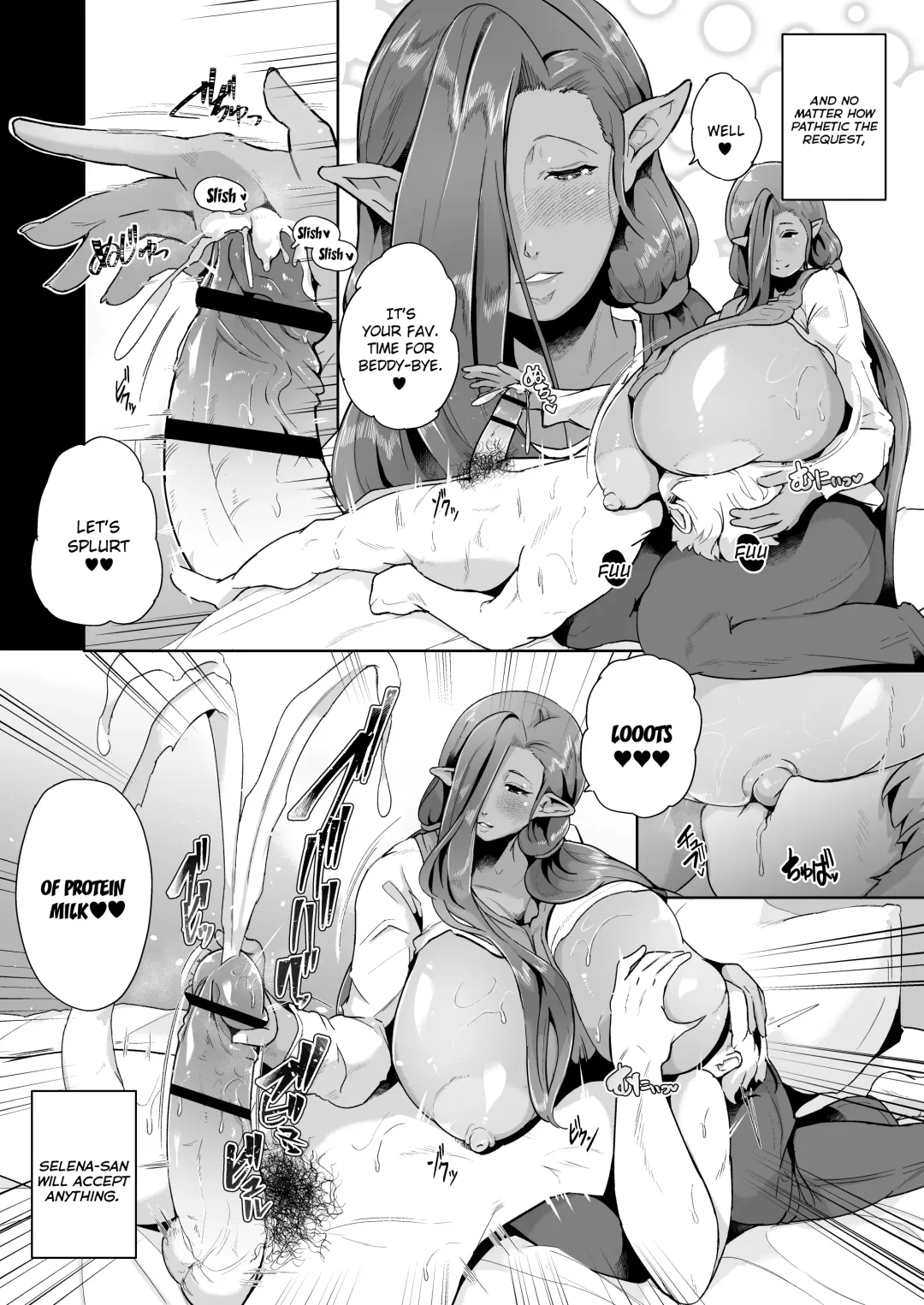 [Miyashiro Yousuke] Mucchiri Dekachichi Dark Elf no Oba-san to Icha Love Fudeoroshi Seikatsu | Lovey-dovey Devirginization Life with a Big Titty Middle Aged Dark Elf Woman Fhentai - Page 31