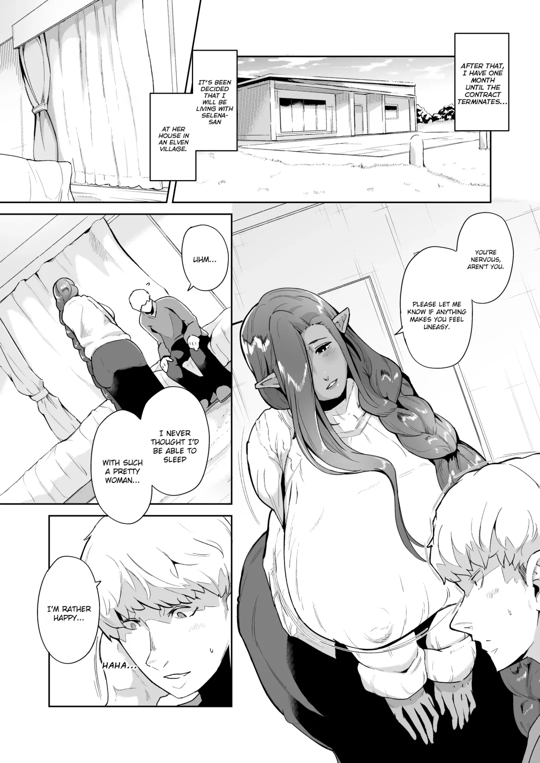 [Miyashiro Yousuke] Mucchiri Dekachichi Dark Elf no Oba-san to Icha Love Fudeoroshi Seikatsu | Lovey-dovey Devirginization Life with a Big Titty Middle Aged Dark Elf Woman Fhentai - Page 5