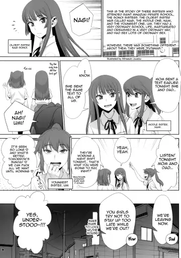 [Minazuki Juuzou] Inran Futanari Sanshimai Asa made 3P Nama Sex Fhentai - Page 2