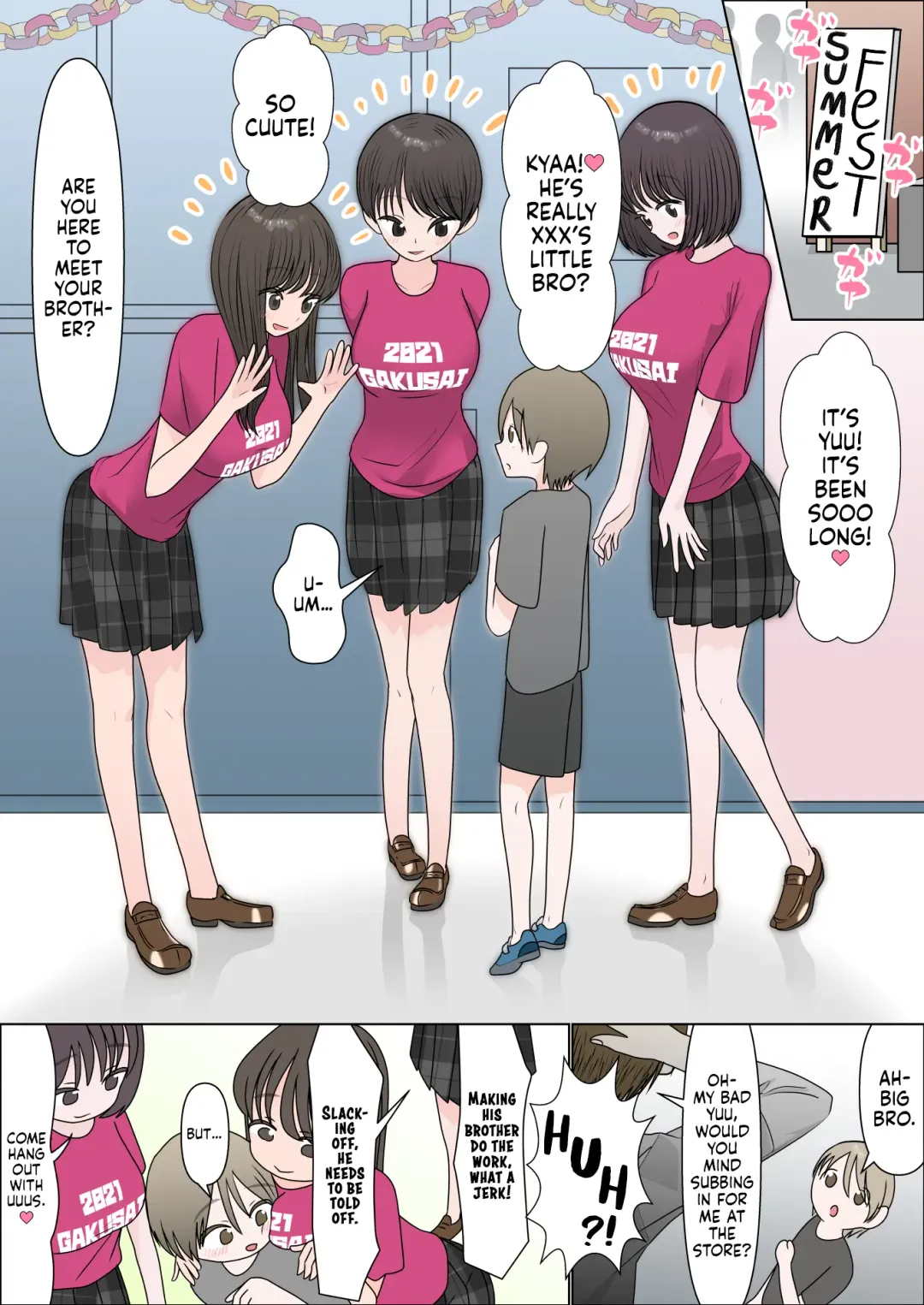 [Garasu Hokou] Gakusai ni Ittara Ani no Dokyusei ni Koppidoku Shiborareta Hanashi | I Got my Balls Drained Dry by my Older Brother's Classmates When I Went to the School Festival Fhentai - Page 3
