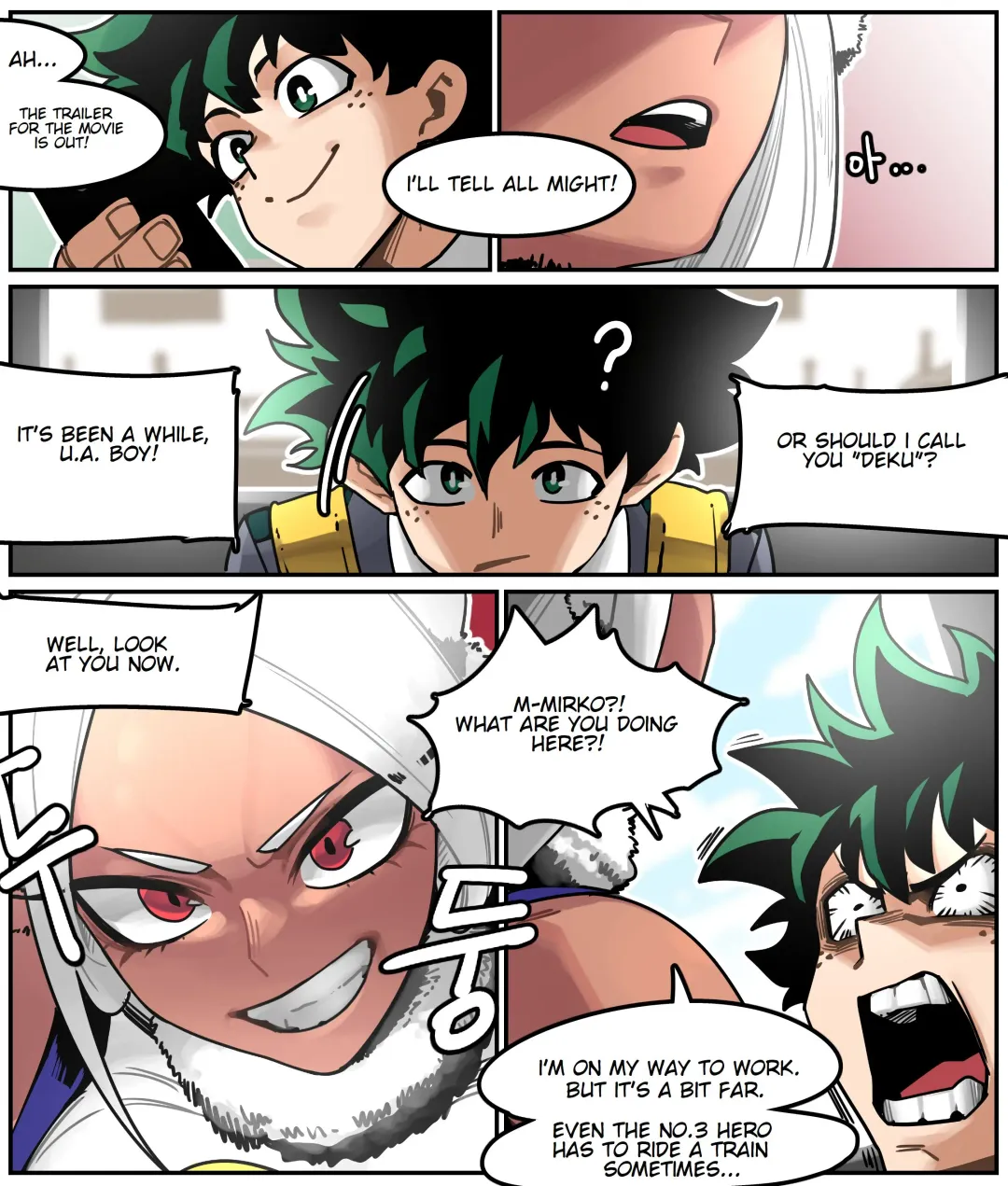 Deku meets Mirko on a Train and Fucks Her Fhentai - Page 1