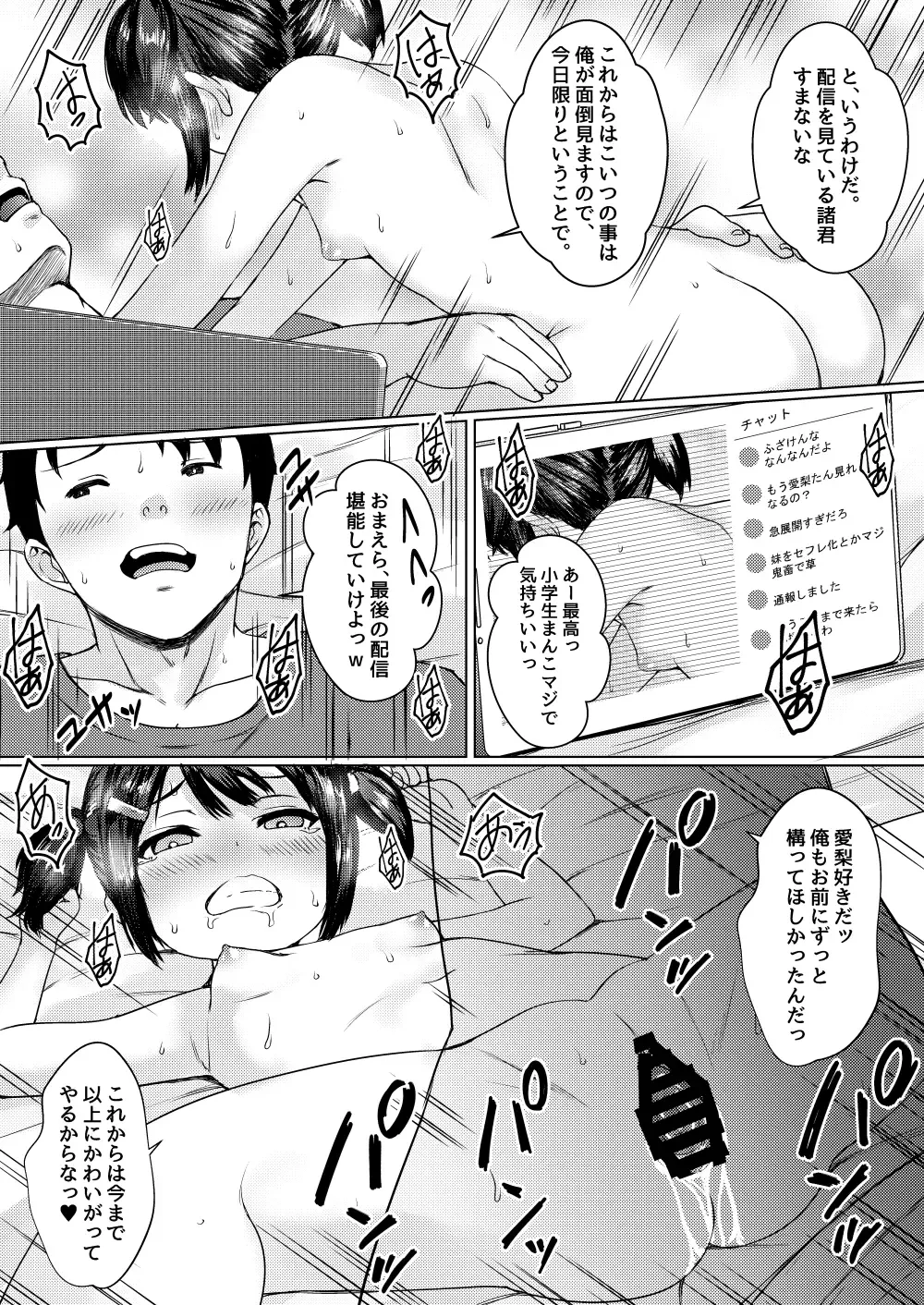 [Nuko Yarou] Imouto ga Namaiki na Mesugaki Haishinsha datta node, Odoshite Hamedori Haishin Sasetatta Fhentai - Page 27