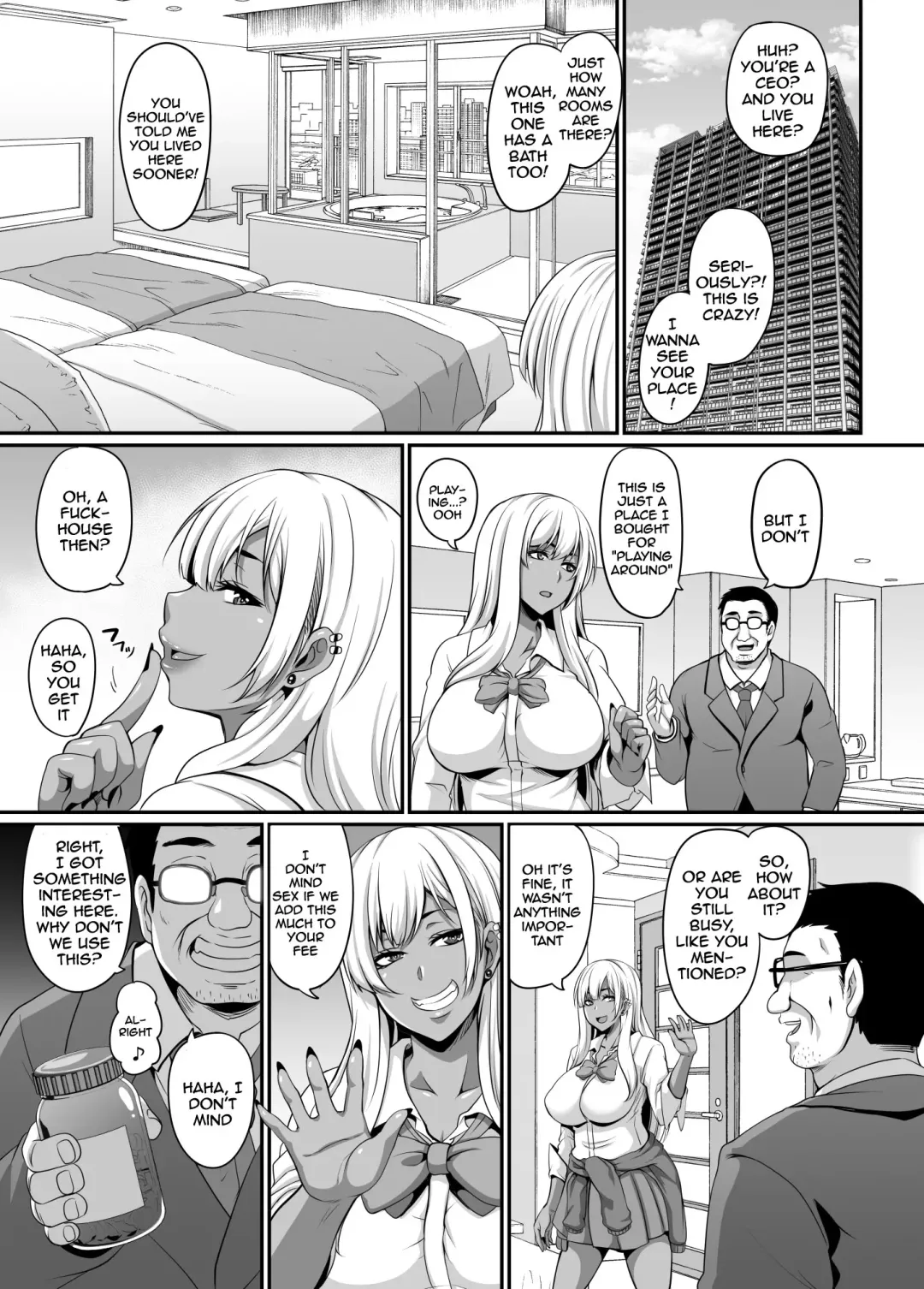 [Kazuhiro] Papa Katsu Gyaru to Kimeseku kara no Ran Pako | A Sugar Daddy And The Gyaru Girls He Pays To Have An Orgy With Him Fhentai - Page 4
