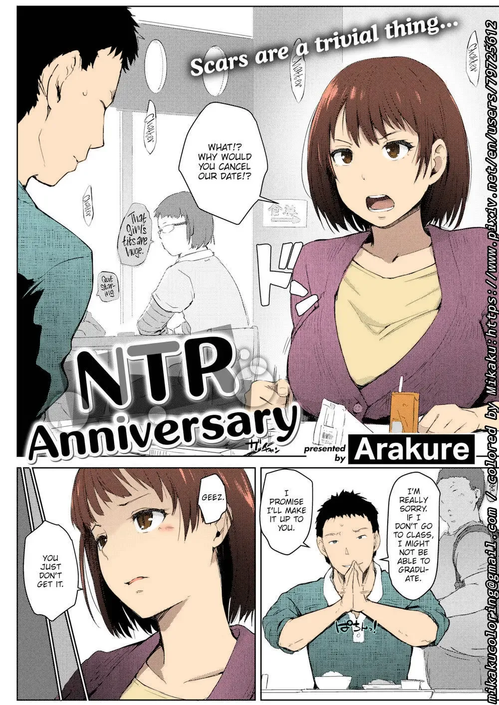 [Arakure - Syukurin] NTR Anniversary + ) [Syukurin] Mitsuha ~Netorare~ (Kimi no Na wa.) [English] [Colorized] by Mikaku Fhentai - Page 1