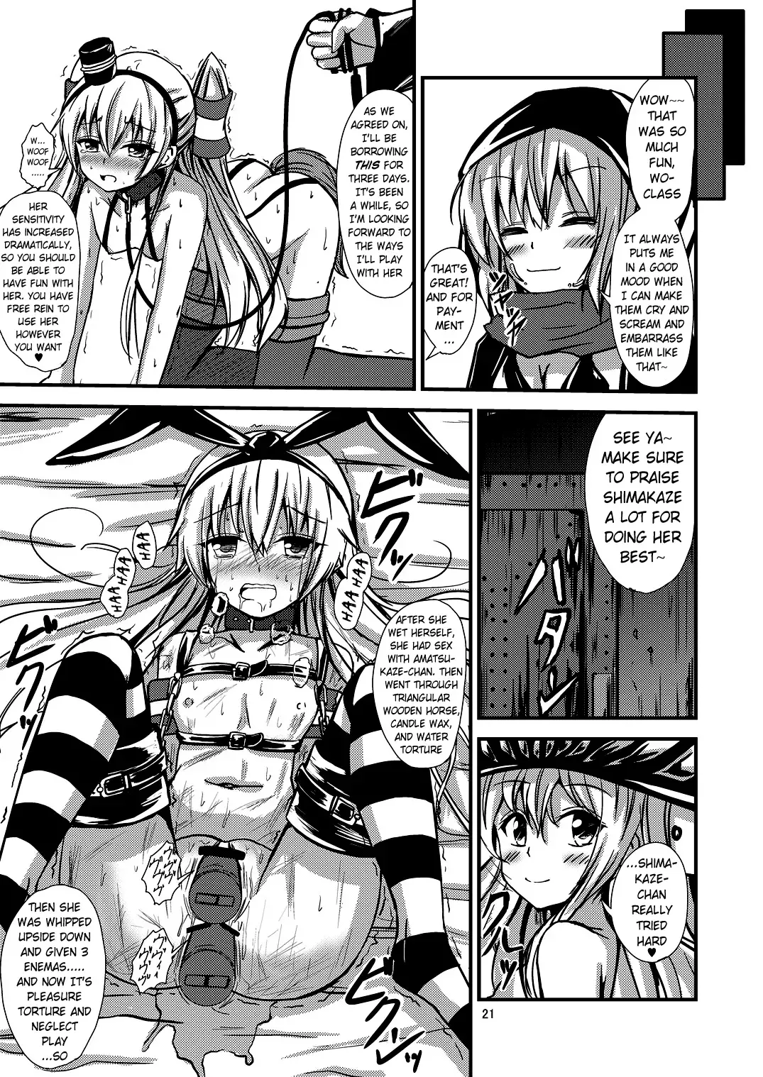 [Aikawa Ryou] Kuubo Wo-Kyuu-chan no Shimakaze Yuri Dorei Choukyou~Senkan Re-Kyuu no Shucchou SM Choukyou Hen~|Standard Carrier Wo-Class Shimakaze's Yuri Slave Training ~Battleship Re-class Official SM Training~ Fhentai - Page 22