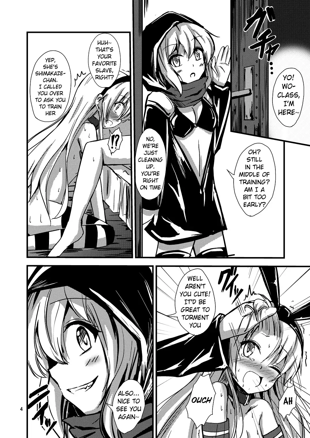 [Aikawa Ryou] Kuubo Wo-Kyuu-chan no Shimakaze Yuri Dorei Choukyou~Senkan Re-Kyuu no Shucchou SM Choukyou Hen~|Standard Carrier Wo-Class Shimakaze's Yuri Slave Training ~Battleship Re-class Official SM Training~ Fhentai - Page 5