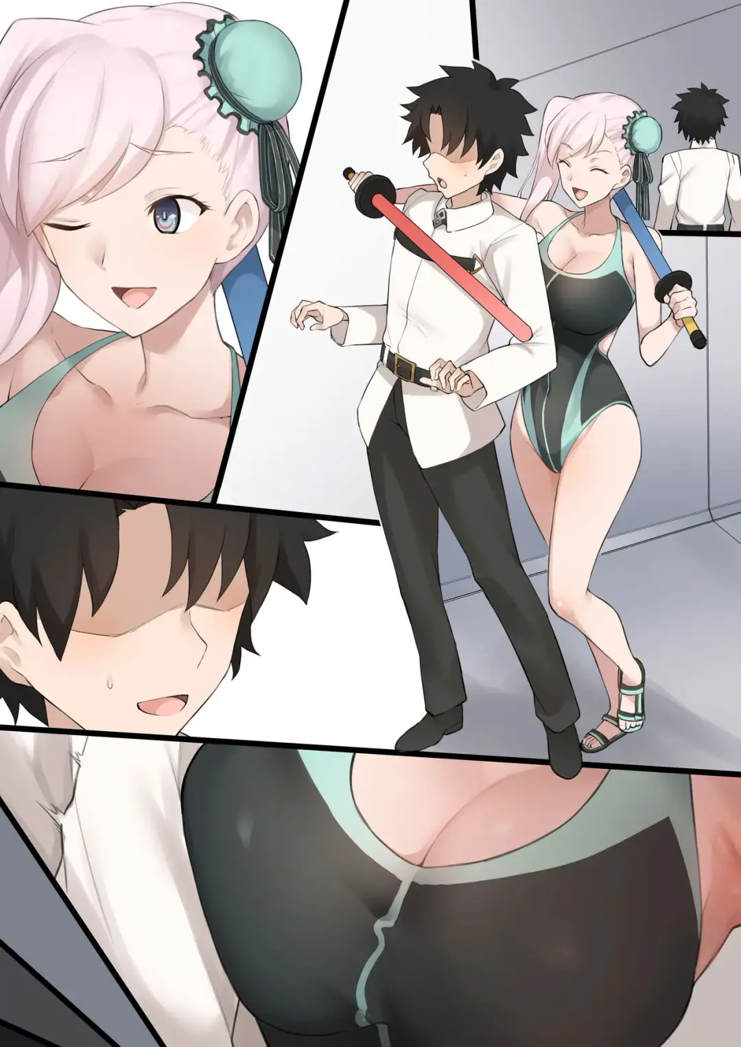 [Terasu Mc] Mizugi Musashi ni Mitsugasareta Ue ni Kokujin Dekachinpo NTR Douga de Medb ni Chinpo Shibakareru Manga Fhentai - Page 9