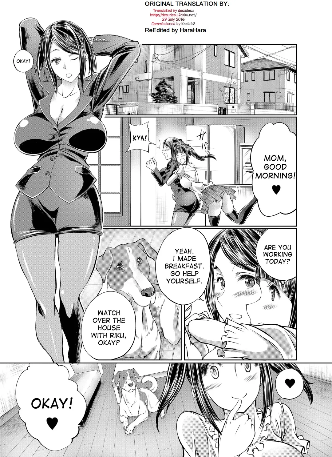 [Tenzen Miyabi] Musume no Kareshi wa Wan-chan!? Okaasan Yurushimasen! | My Daughter's Boyfriend is a dog. As her mother, I won't allow it! Fhentai - Page 1