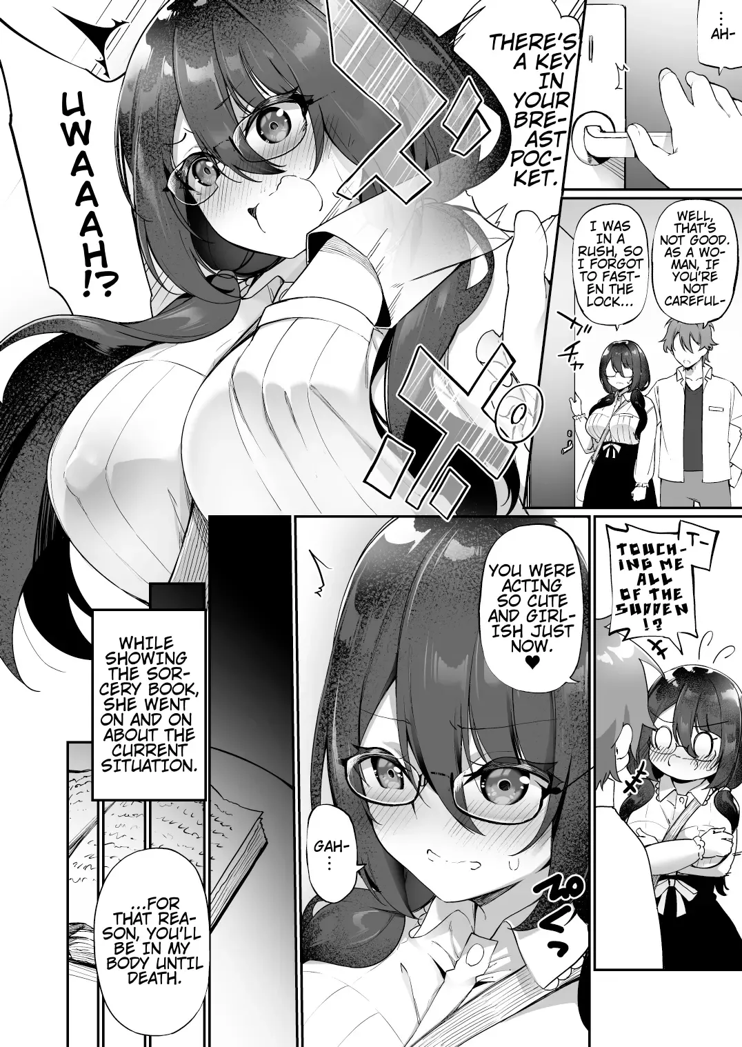 [Kanmuri] I Switched Bodies with my Large-Breasted Yandere Junior Who is Aroused Just by Hearing the Sound of My Voice! Fhentai - Page 19