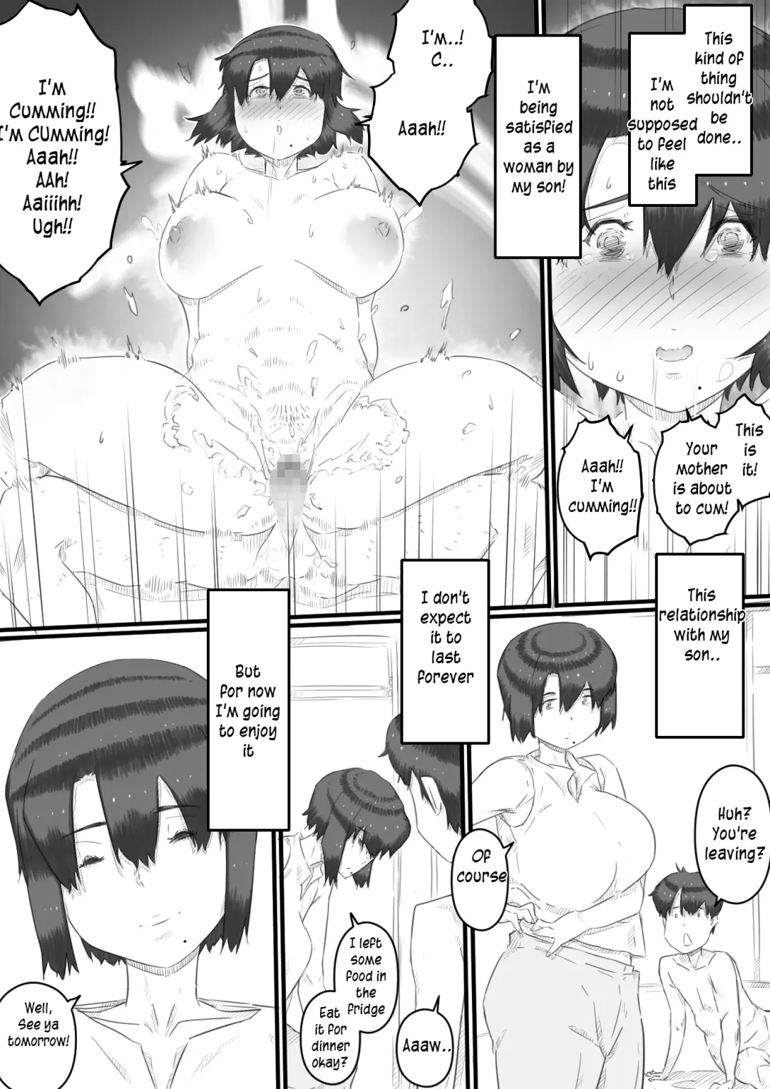 [Hirekatsu] Hitorigurashi no Musuko no Heya de | Staying over at my son's apartment Fhentai - Page 37
