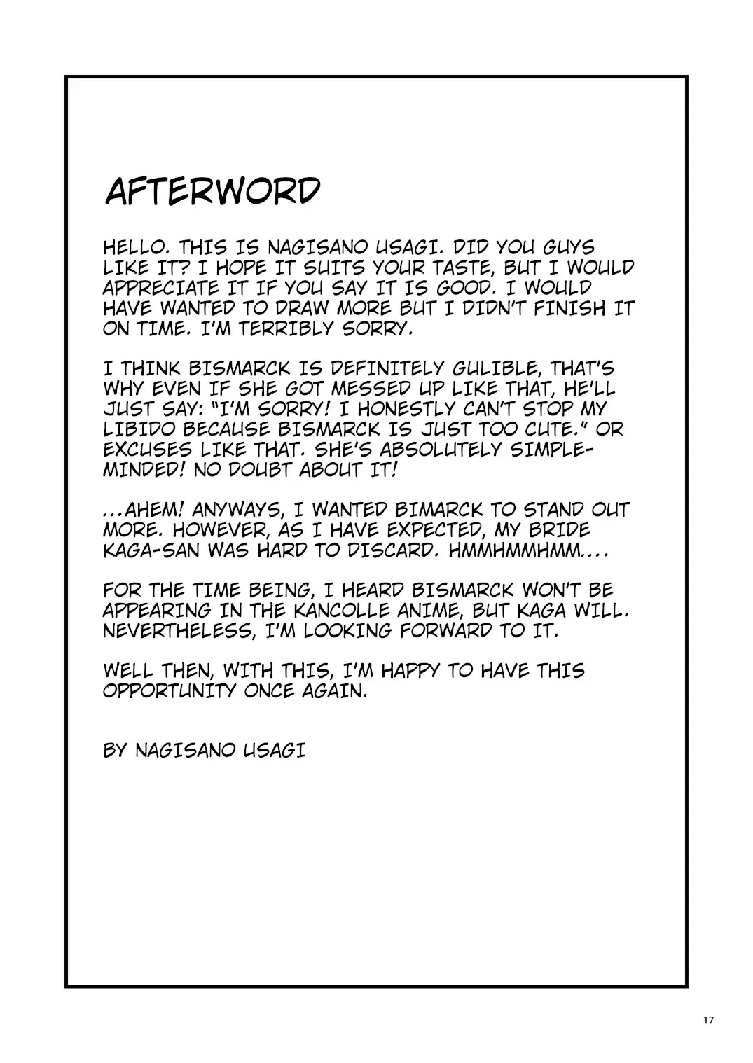[Nagisano Usagi] Senkan Ryoujoku - Bismarck - | Battleship Rape - Bismarck - Fhentai - Page 16