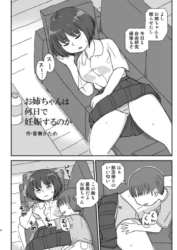 [Otonashi Katame] Onee-chan wa Nannichi de Ninshin Suru no ka Fhentai - Page 4