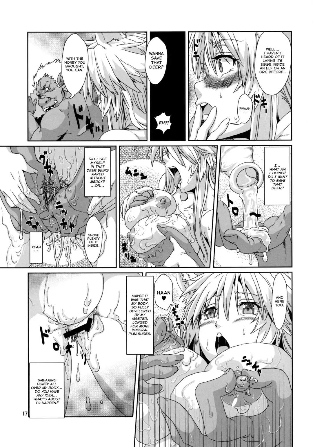 [Risei] Kodomo Orc ni Damasarete Kyouseiteki ni Mushi ni Sanran Saserareru Kemonomimi Elf Fhentai - Page 16