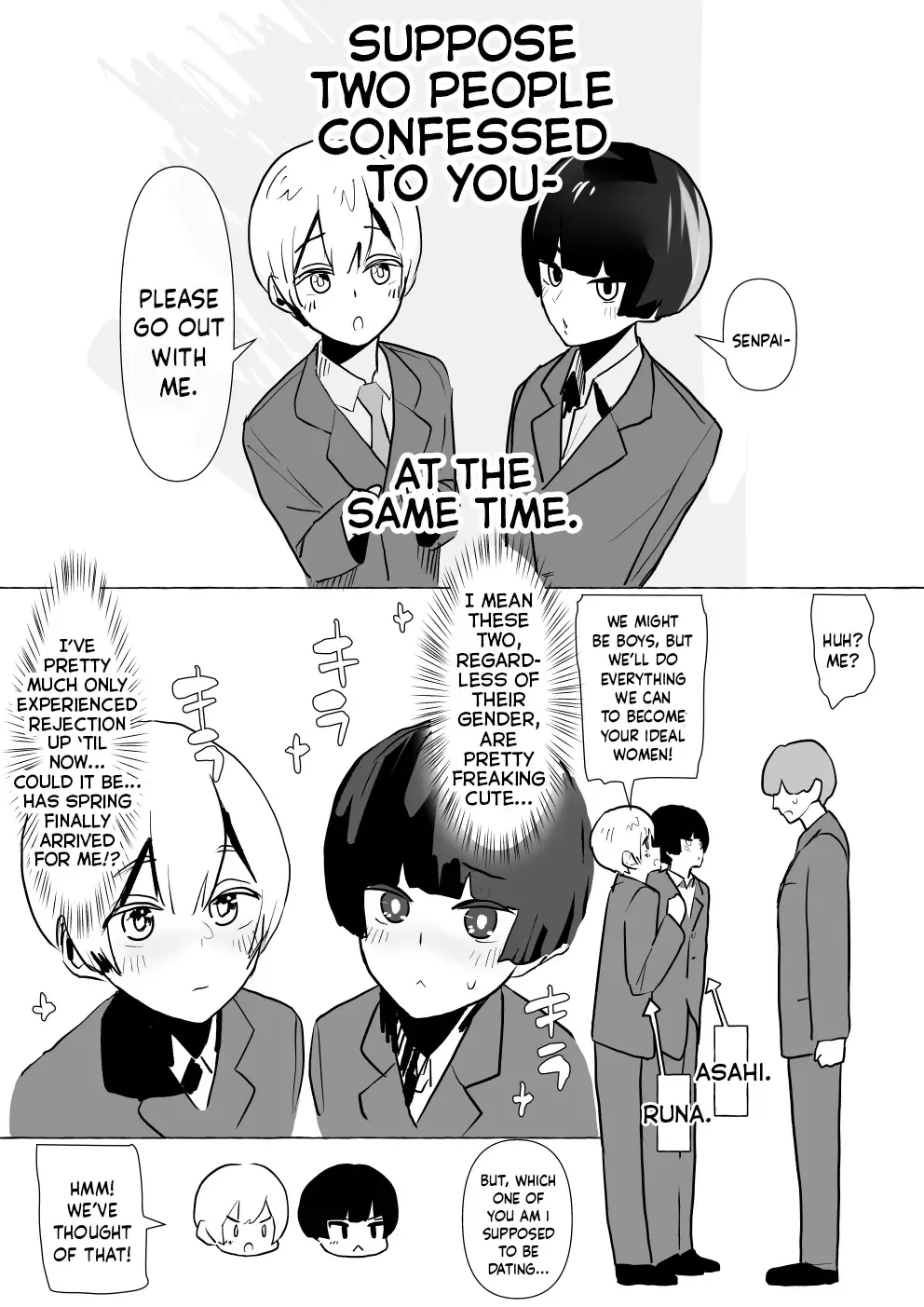 [Garasu Hokou] Moshi Futari kara Douji ni Kokuhaku Saretara ~Tsuki-kun Hen~ | Suppose Two People Confessed To You At The Same Time! ~Runa's Bit~ Fhentai - Page 3