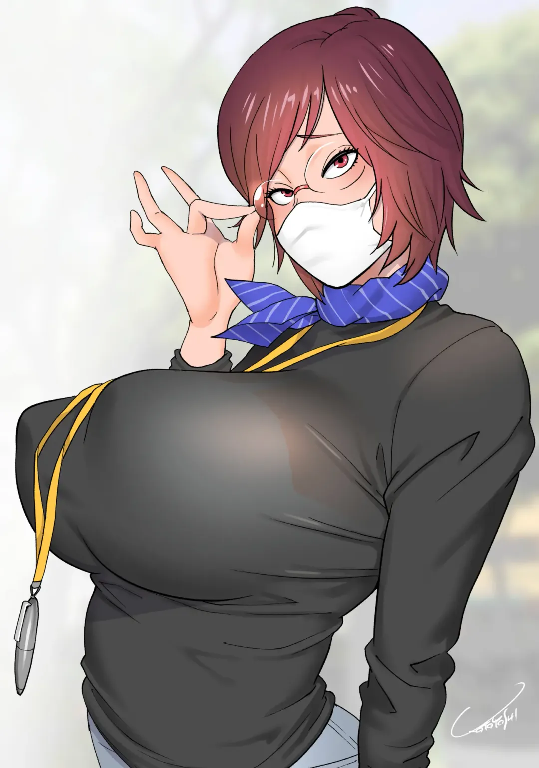 [Kotoyoshi Yumisuke] Keiri no Sanpakugan Kyonyuu Kurosu-san no Sugao wa Dare mo Shiranai Fhentai - Page 1