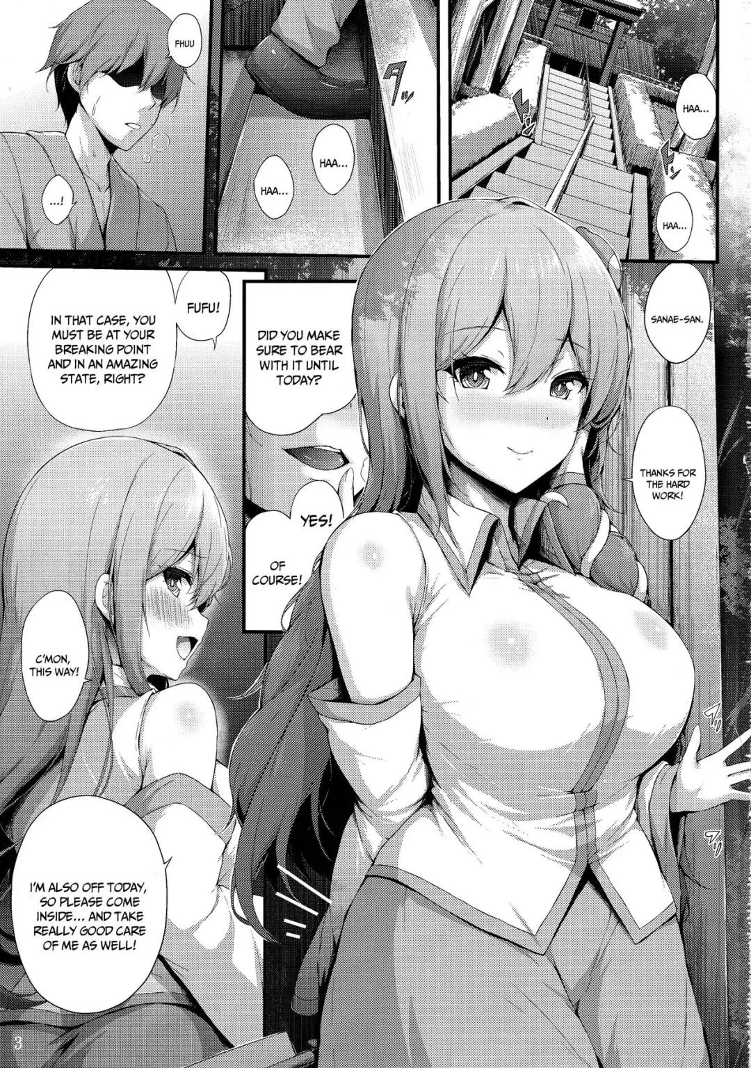 [Yukiusagi.] Sanae-san to Ichinichi Gohoushi | Sanae-san's First Of The Week Service Fhentai - Page 2