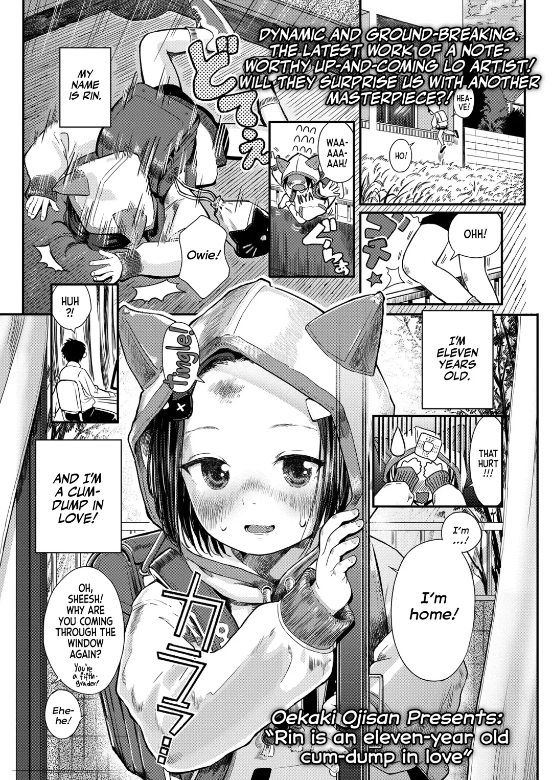 [Oekaki Ojisan] Watashi Koisuru Omanko, Rin 11-sai | Rin is an Eleven-year old Cum-dump in Love! Fhentai - Page 1