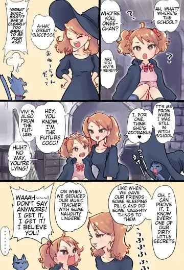 [Tsubame] A story about a futanari witch who summons her past self with summoning magic and has sex with her smaller self Fhentai - Page 7