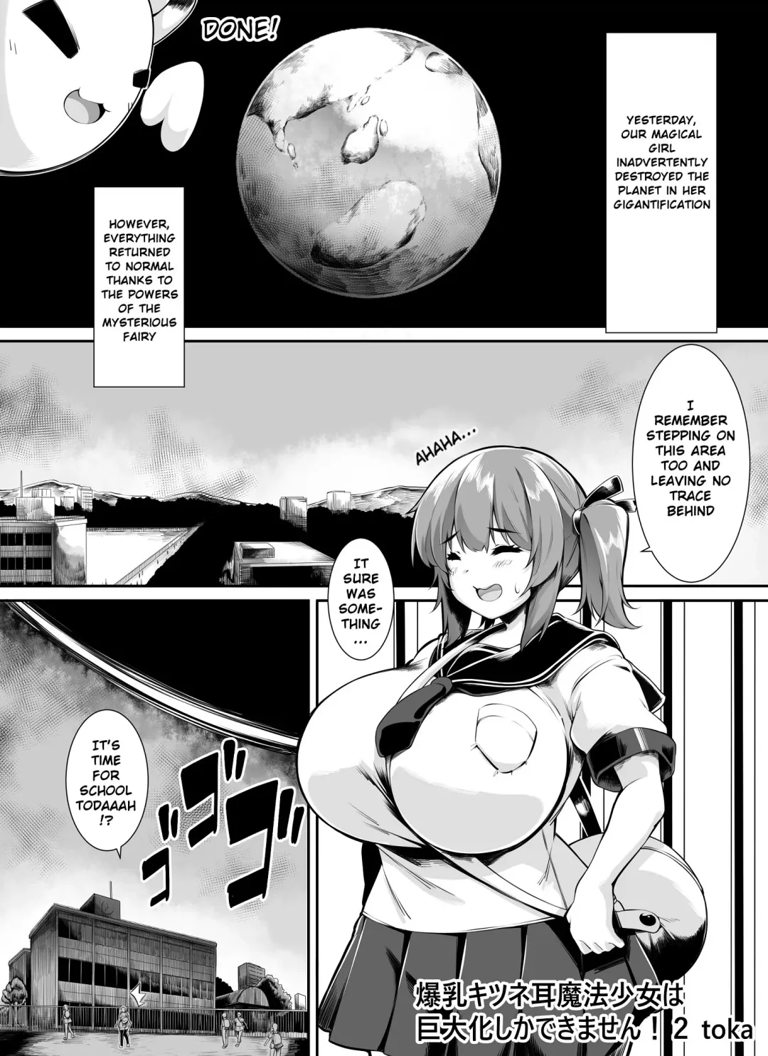[Toka] Bakunyuu Kitsune Mimi Mahou Shoujo wa Kyodaika shika Dekimasen! 2 | Big breasted fox eared magical girl can only be huge! 2 Fhentai - Page 1