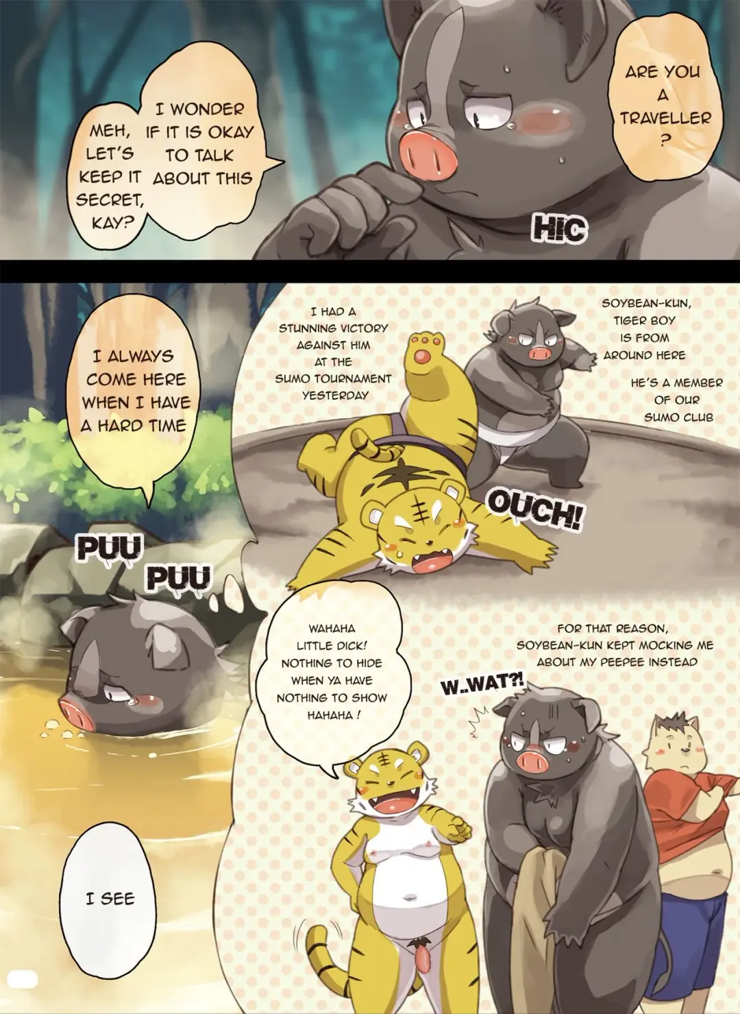 [Daichi Kouta] Purari Hitoritabi Ikisaki → Yamaoku no Hitou no Buta Shounen | Secluded Destination Alone → Piggy Boy in a Hot Spring in the Mountains Fhentai - Page 2