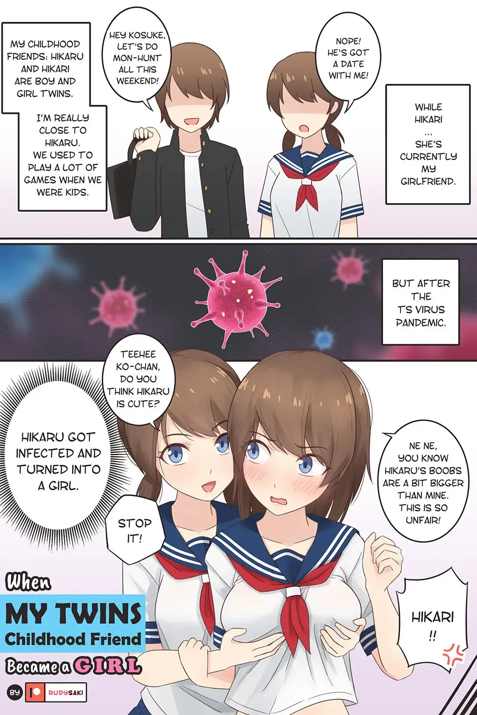 [Rudy Saki] When My Twins Childhood Friend Became a Girl Fhentai - Page 1